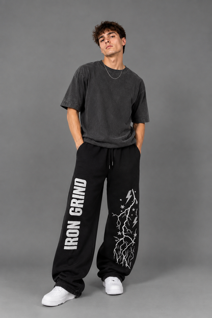 Urban Graphic Baggy Trousers – Black