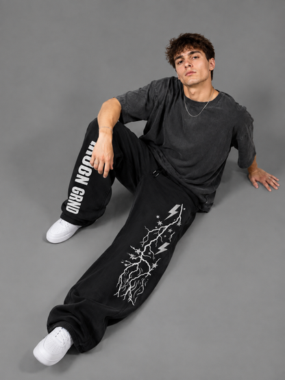 Urban Graphic Baggy Trousers – Black